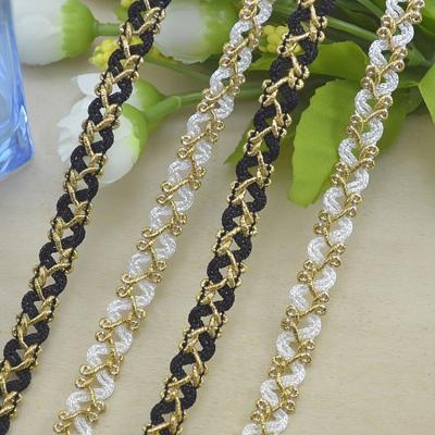 5 m/16,4 pieds de long rubans de satin bricolage dentelle or noir garnitures soie fleur tissu robe accessoire fait à la main rideau couture artisanat cheveux emballage cadeau décorations
