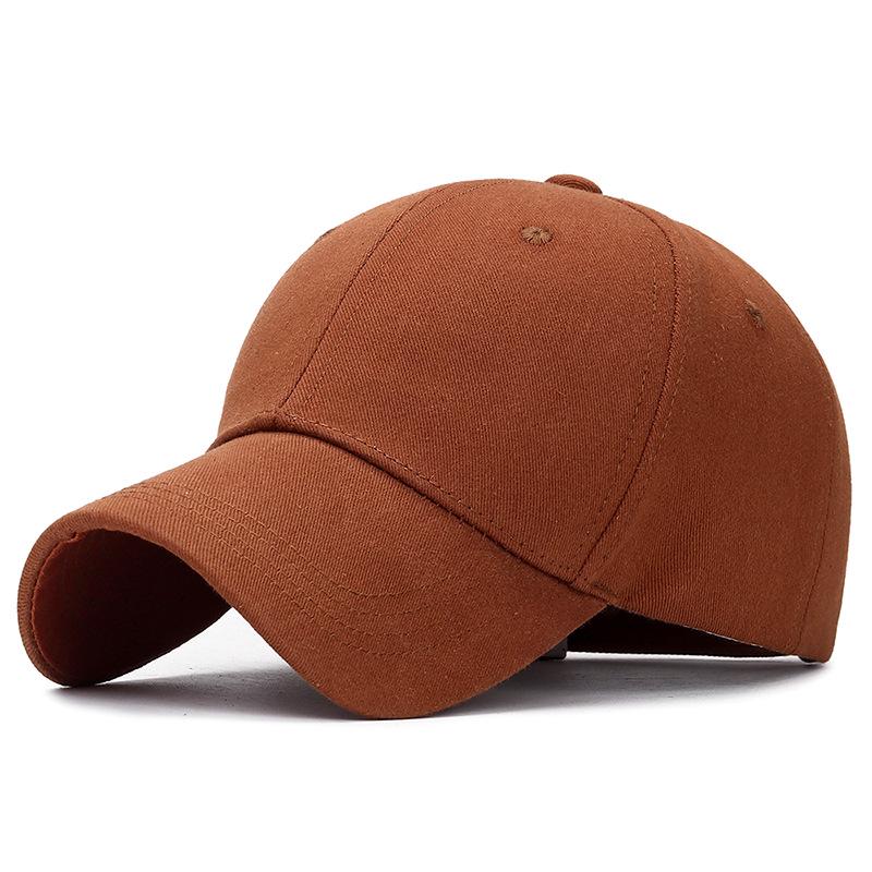Unisex Plain Cotton Baseball Cap - European & American Style, Curved Hard Brim, Sun Protection