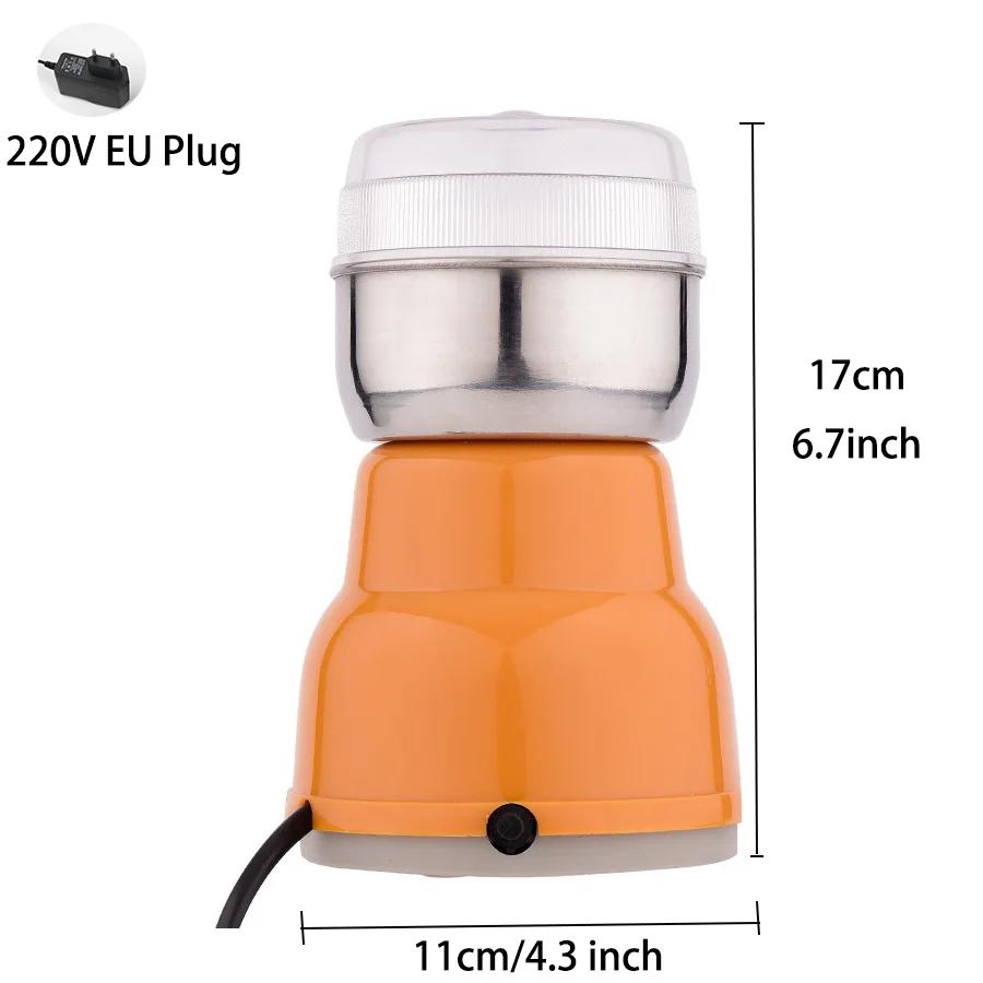 

Разное Зерновая мельница 1шт Домашняя мельница для кофейных зерен Нержавеющая сталь Электрическая Мини-кофемолка Мельница для специй 220V&EU