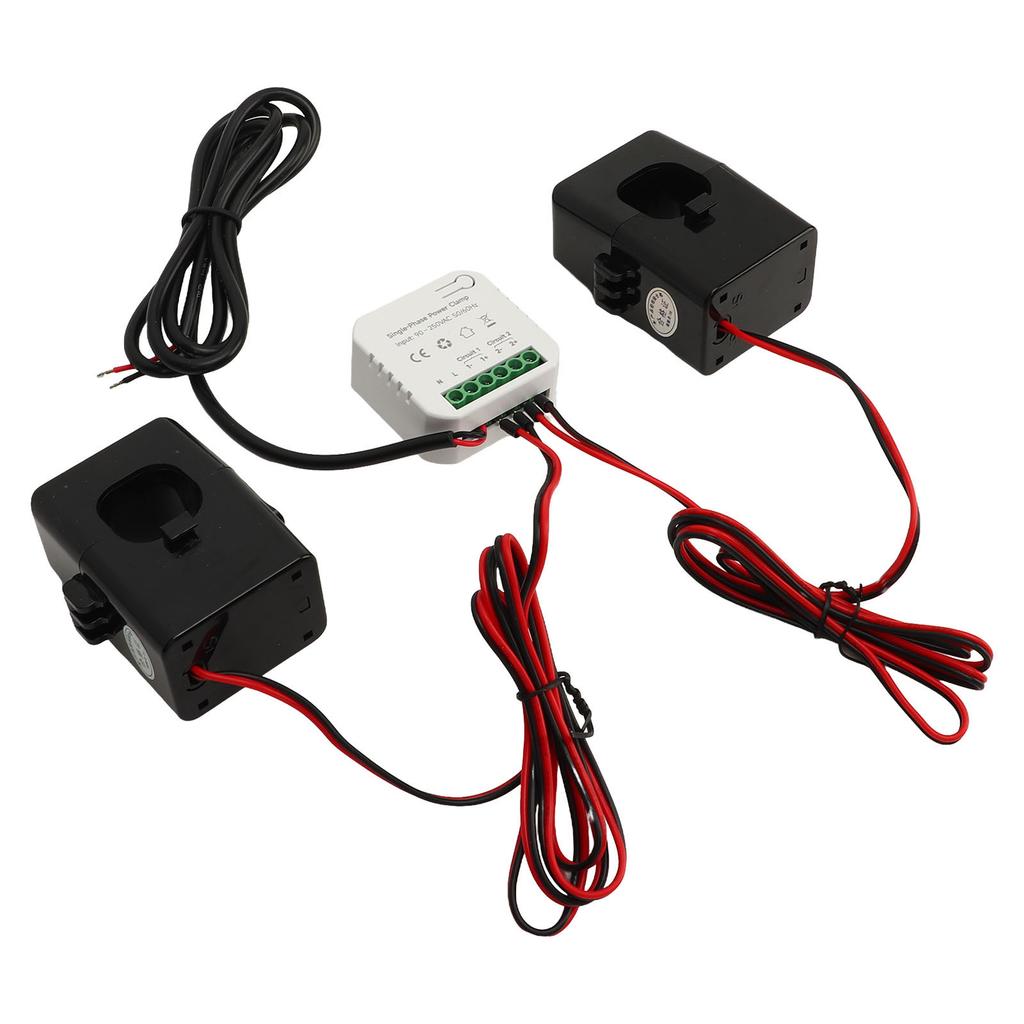 WiFi Smart Energy Monitor Single Phase Clamp Electricity Meter with 2 200ACT Current Transformer 90‑250VAC
