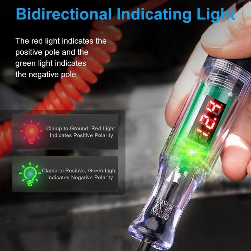 Digital LED Voltage Tester with 3V to 120V Ranges & Safety Plastic Designs Auto Circuit Test Pen for Car & Motorcycle