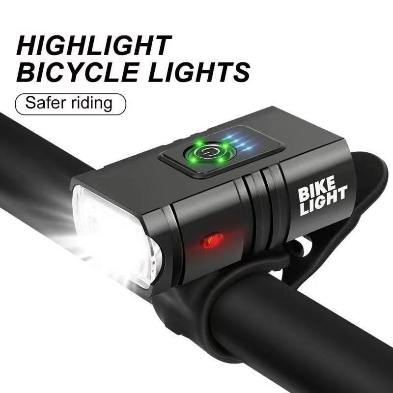 Dual T6 Aluminum Bike Headlight Set: High/Low Beam, USB Charging, Front & Rear Lights for Outdoor Riding