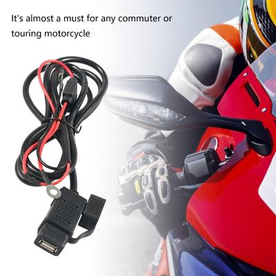 2.1Amp Waterproof Motorcycle USB Charges SAE To USB Adapter Cable Phone Tablet Navigation Charges