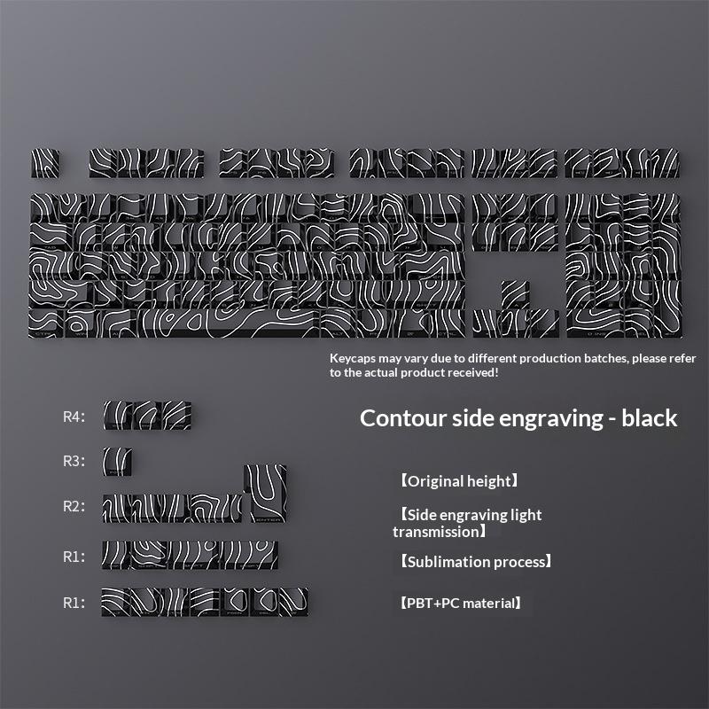 Tasti Topografici Linee di Contorno Traslucide Pbt Profilo Cherry Stampa Laterale Retroilluminati Per Tastiera Meccanica Mx Gamer