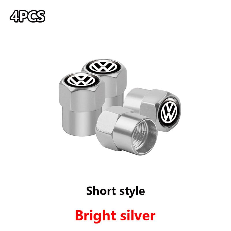 hijk1 4Pcs Meta Alloy Car Tire Valve Stem Air Caps Cover For VW Volkswagen Golf Polo Passat Tiguan Touran Jetta GTI Car Accessories