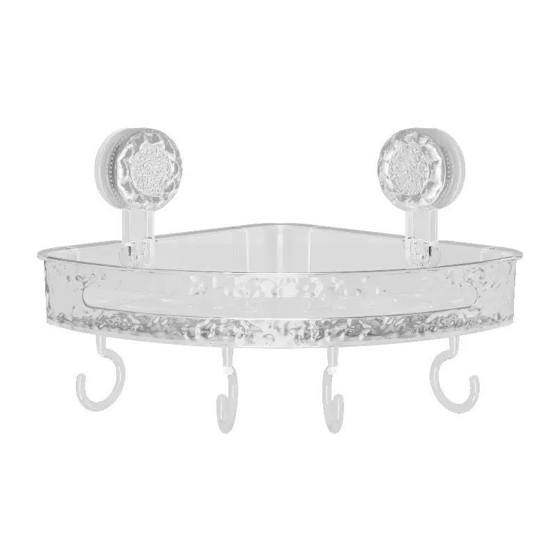 Bathroom Triangle Non Perforated Wall Mounted Toilet Suction Cup Storage Rack