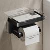 Wall-Mounted Two-In-One Toilet Paper Holder Space Aluminum Paper Towel Storage Rack Bathroom Mobile Phone Storage Rack