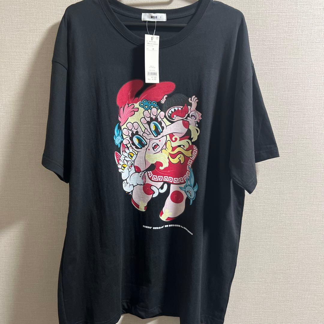 GRAPE BRAIN x WEGO collaboration T-shirt Tonkotsu Nigiru-chan