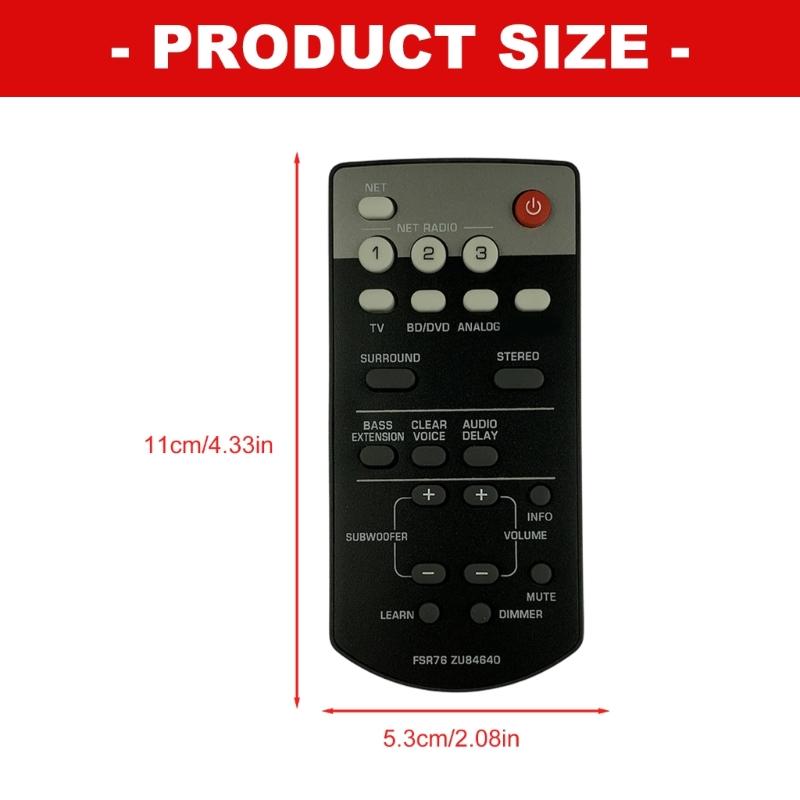 Remote Controller with Intuitived Button Layout for FSR76 Soundbar Easy Operating by All Ages Wear Resistant
