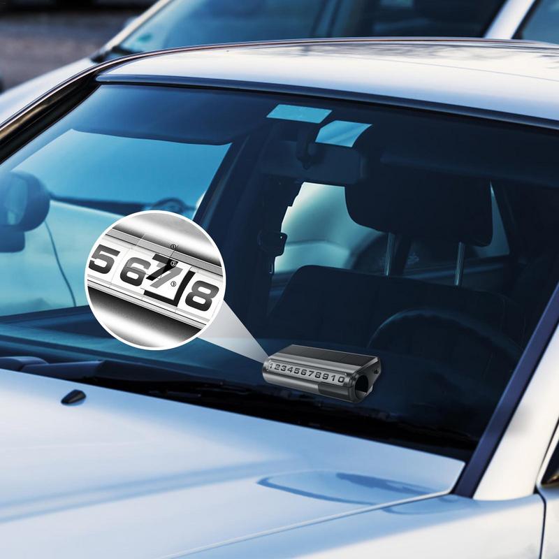 Temporary Parking Number Plate Solar Powered Automobile Temporary Parking Card Roller Adjustment Car Interior Glowing Telephone