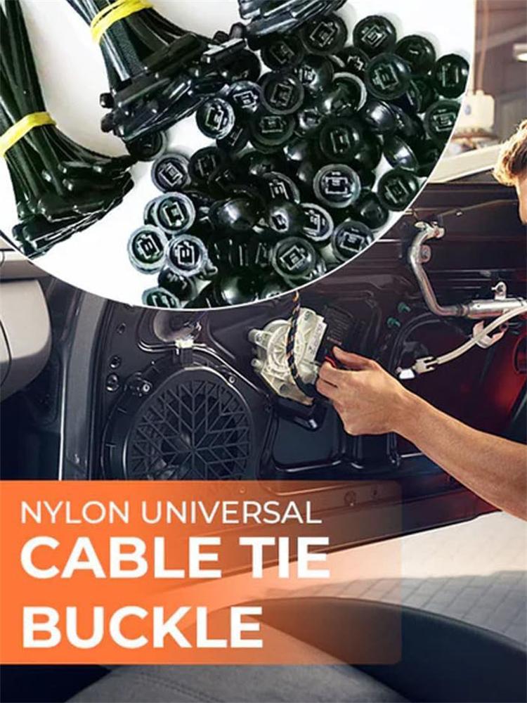 Nylon Universal Cable Tie Buckle-Heavy Duty Zip Ties Holder with Pin & Button Design Plastic Cable Ties Tool Fasteners Car Body
