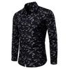 Spring Autumn Men's Lapel Dragon Pattern Shirt Fashion Print Long Sleeve Men Shirts