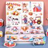 Children Wooden Puzzle Montessori Toys Cartoon Animal Traffic Hand Grab Boards Early Learning Educational Toy for Kids TMZ