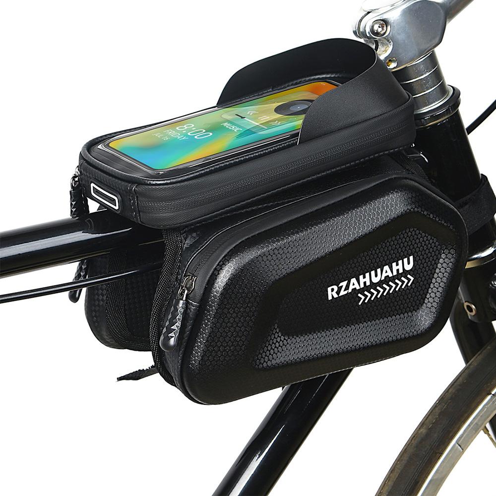 7 Inch Phone Bike Front Frame Bag Touch Screen Waterproof Hard Shell Bicycle Top Tube Storage Bags Organizer Cycling Accessories