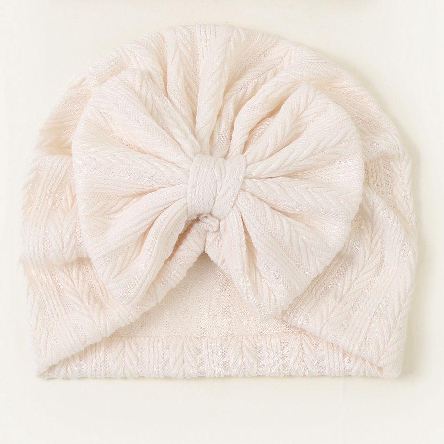 Детская шляпа-платок с узором  Колосья  и бантом - Индийский стиль, для новорожденных бежевый