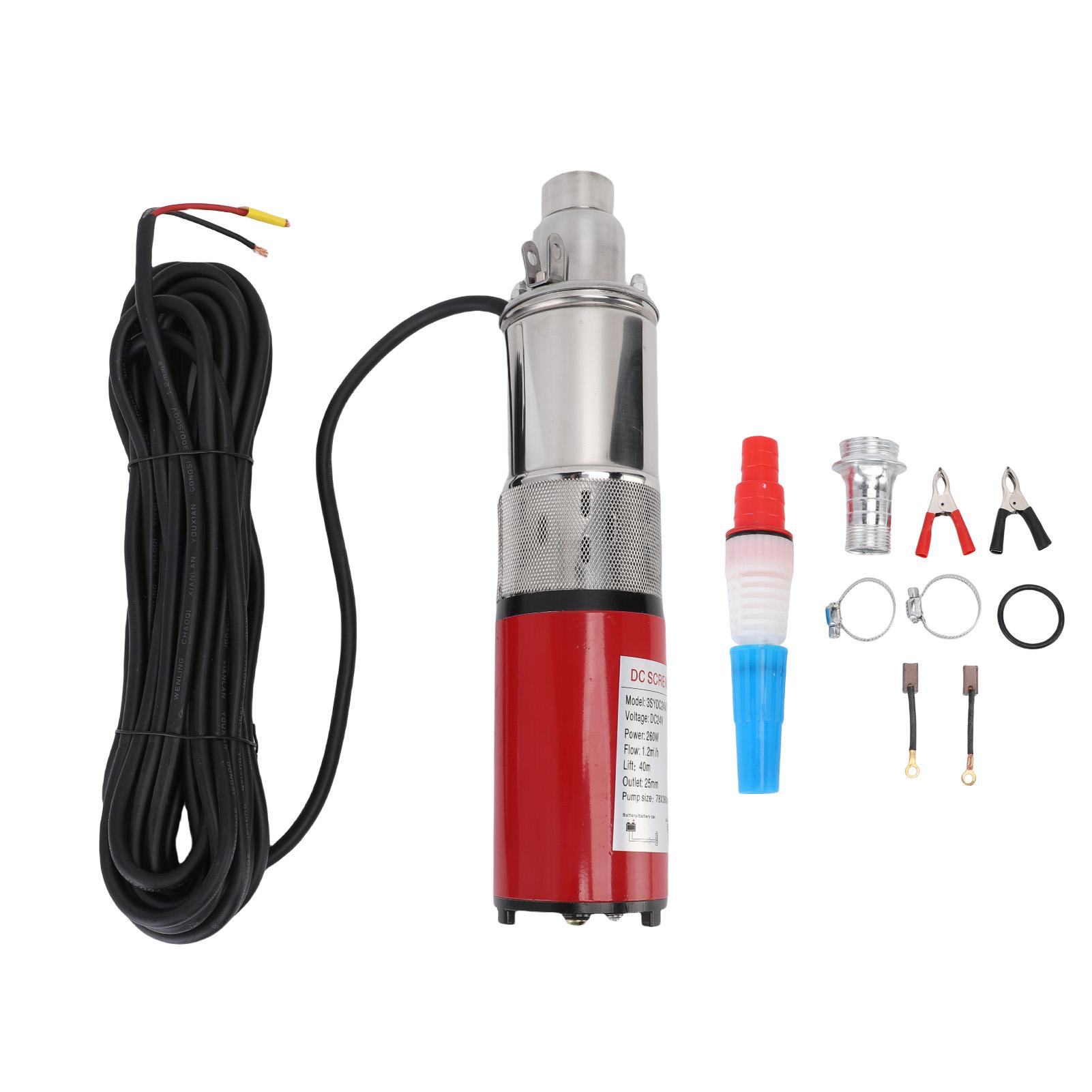 260W Deep Well Submersible Pump Stainless Steel Screw Water Pump for Farm Ranch Irrigation 1.2m³ h High Flow 40M Head