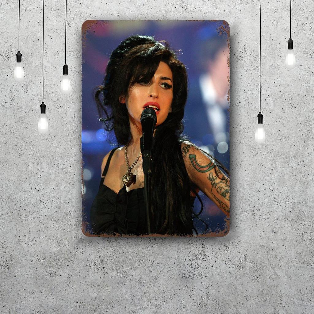 Amy whinehouse Klassiek Poster Roestig Metalen Plaat Retro Decoratief Bord Bar Man Cave Garage Club Metalen Bord Wanddecoratie