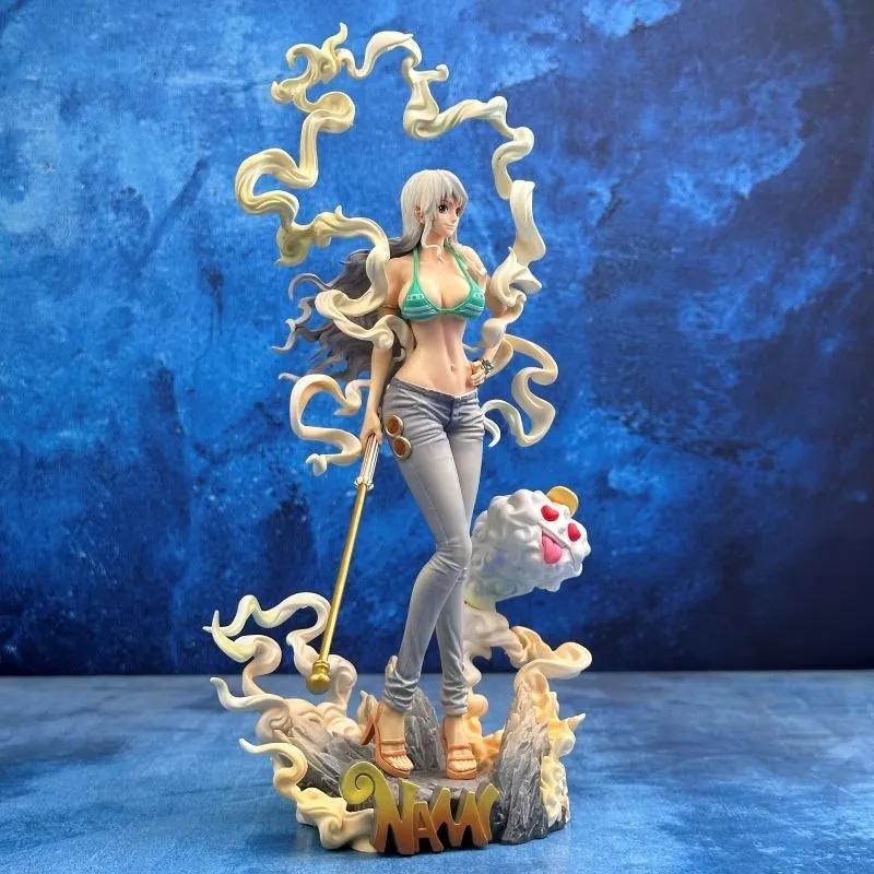31cm One Piece Nika Form Nami Straw Hat Nami Anime Figure With Zeus Cloud Collectible GK Statue Model Toy Desktop Ornament Gift