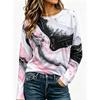 3D Casual Color Printing Casual Long SleeveFashion Women's Crew Neck Long Sleeve  Crew Neck T-Shirt