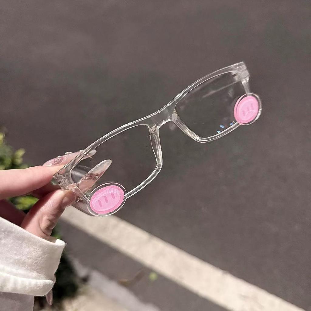 Ins Powder Blusher Glasses Anime Cosplay Kawaii Eyewear Acrylic Transparent Fashion Retro  Eyeglass Sunglasses Accessories