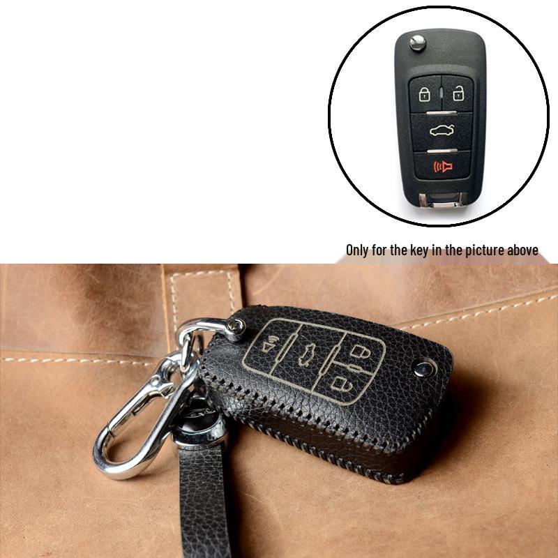 Real Leather Case for Modified Folding Keys: Compatible with Xiongbing Kia, Honda, Toyota, Iron General Remotes