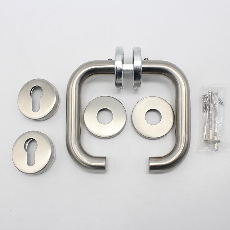 304 Stainless Steel Indoor Fire Door Handle - Double Leaf European Lock Accessory