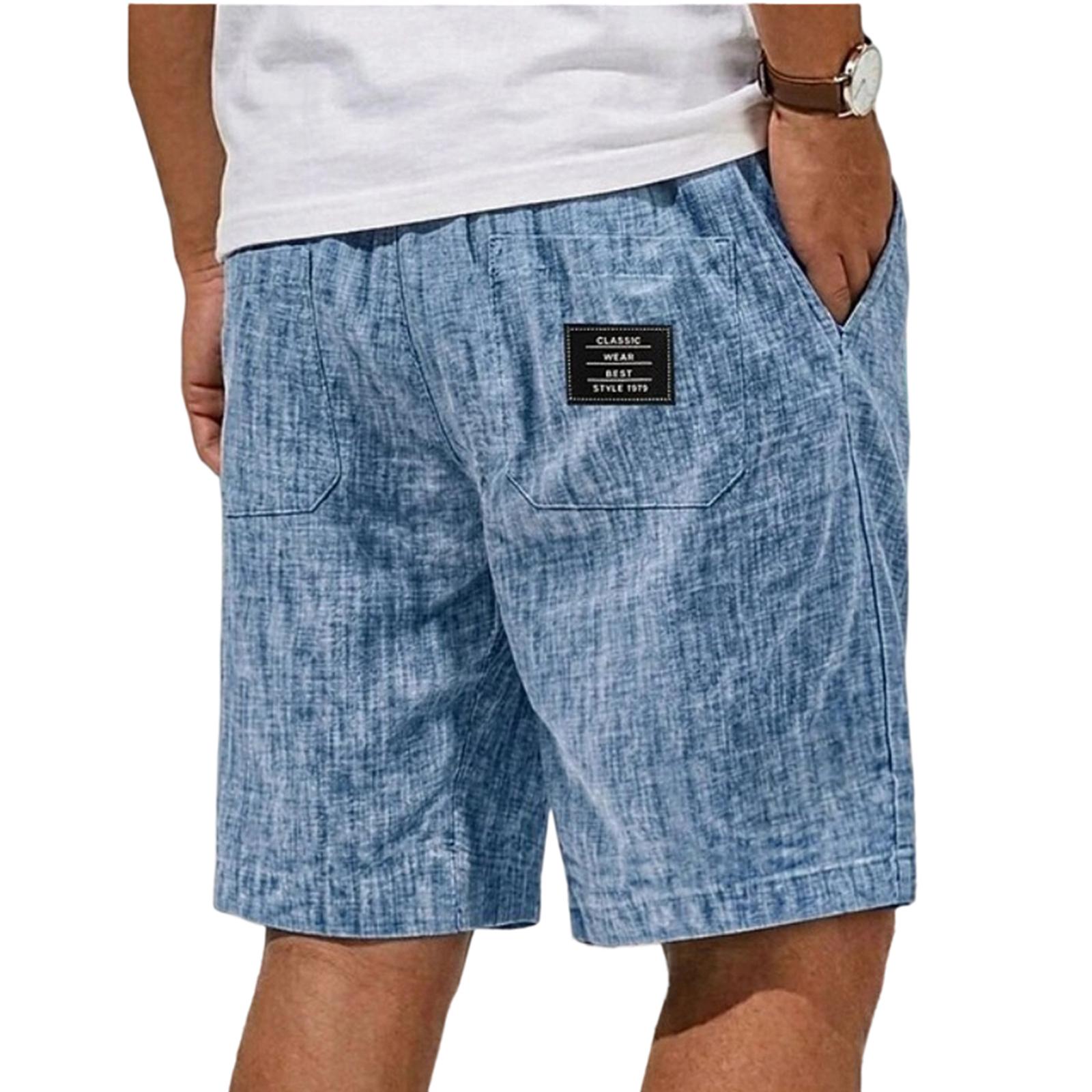 Men Summer Lightweight Breathable Slim Fit Casual Shorts Five Pocket Design Relaxed Fit Classic Style for Everyday Wear L