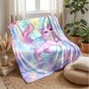 Rainbow Cat Dreamscape 1 Theme Blanket Lightweight Warm Flannel Blanket Decorative Throw Blanket for Home Decoration