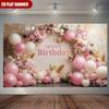 1pc Balloon Rose Birthday Background Banner Suitable for Birthday Celebrations Anniversaries and Room Decoration