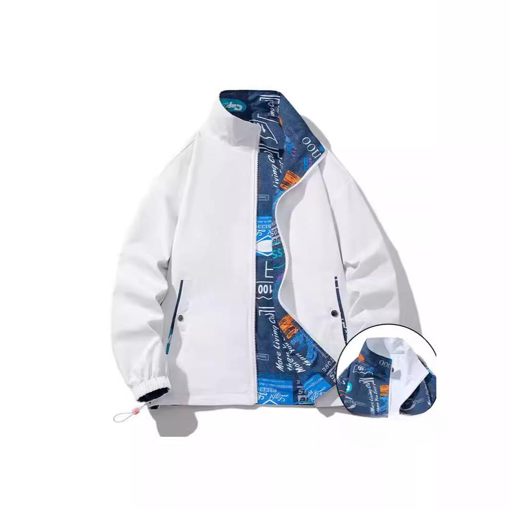 American Crew Neck Loose Baseball Jersey Versatile Casual Korean Version Spring and Autumn Jacket Couple Double-sided Men's Jacket