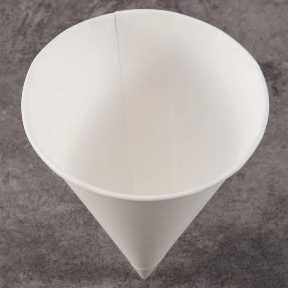 250Pcs Leakproof Disposable Paper Cups 3.7 OZ Cone Party Tableware White Paper Cone Cups  Picnic