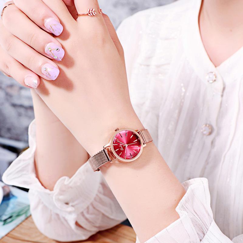 Gradual Change Literal Women'S Watch Small Dial Mesh Belt Women'S Watch Fashionable Simple Versatile Women