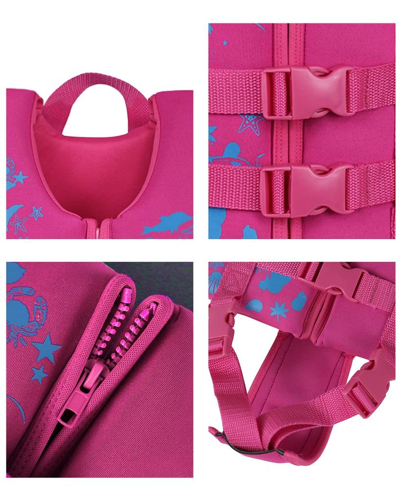 Gogokids Children's Life Jacket with Crotch Strap, Floating Vest, Kids' Buoyancy Support Swim Belt, for Fishing, River Play, and Water Play, Size L