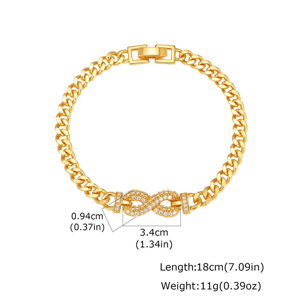 Wind Lady Copper Micro-Inlaid Zircon Infinity Flower Butterfly Bracelet Pbr-308