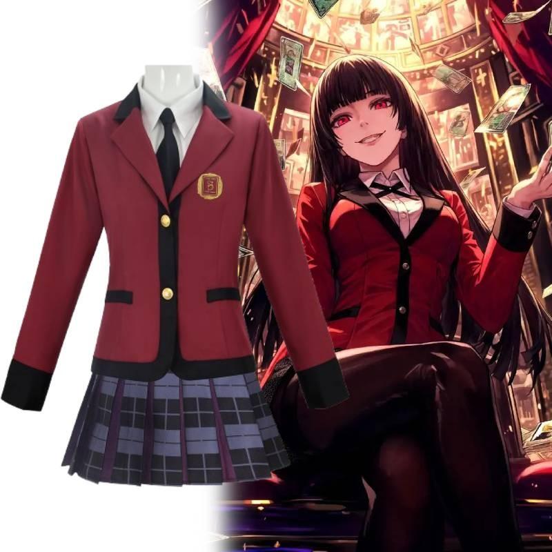 Yumeko Kakegurui Jabami Cosplay Kostüm Schuluniform Set Bühnenauftritte