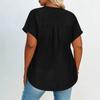 Women's Fashion Casual Button-Up V Neck T Shirt Pullover Short Sleeve Top