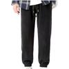 Men Casual Pants Plus Velvet Thicker Drawstring Solid Keep Warm Outwear Ankle-tied Winter Sporty Baggy Trousers Male Fashion