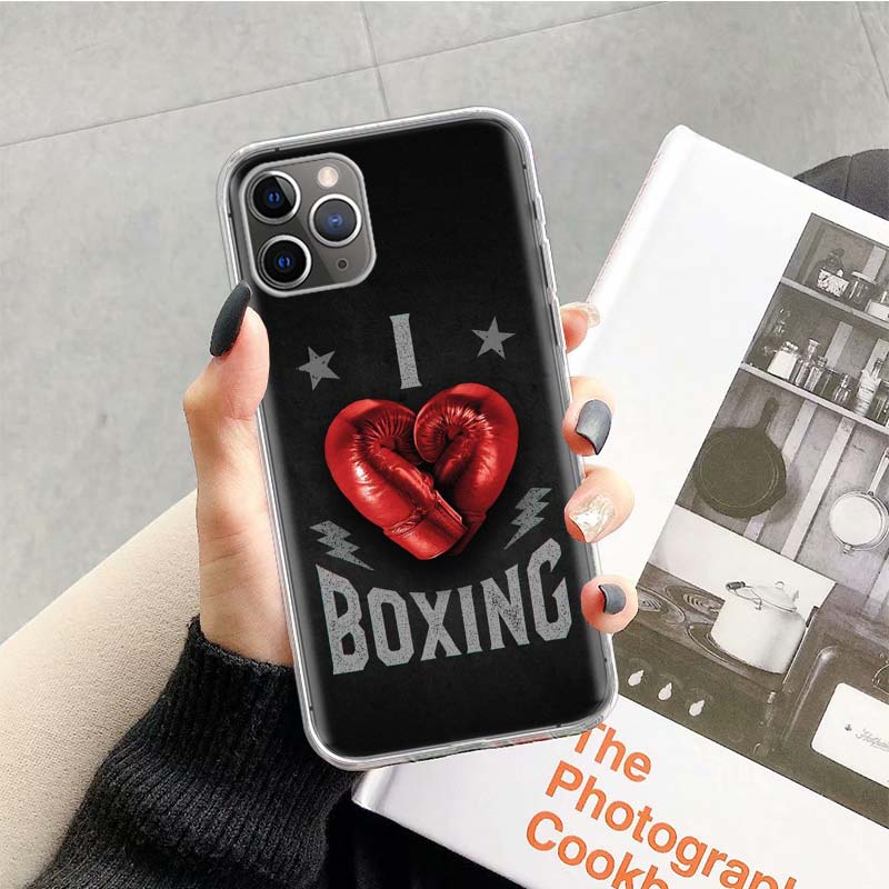 Boxing Gloves Phone Case For Apple iPhone 17 Air 16 15 Plus 14 + 13 Mini 12 11 Pro Max 7 8 SE 16Max Soft Shell Cover Coque 17 Ai