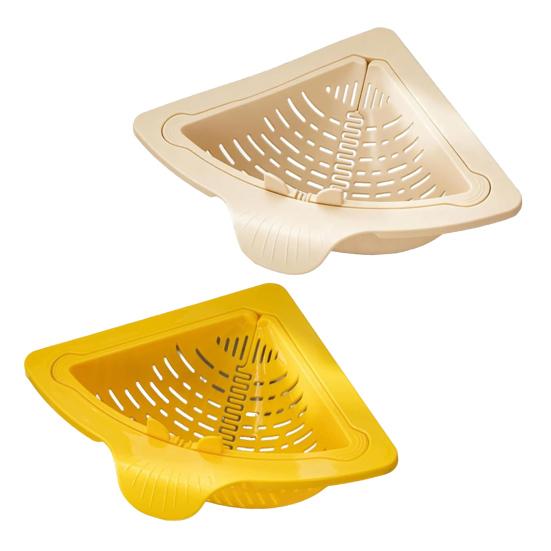 

2Pcs Magnetic Triangle Sink Drain Strainer, Kitchen Food Waste Filter with Twist-Open Bottom, Rust-Proof Sponge Holder, Sink Corner Organizer, Home E