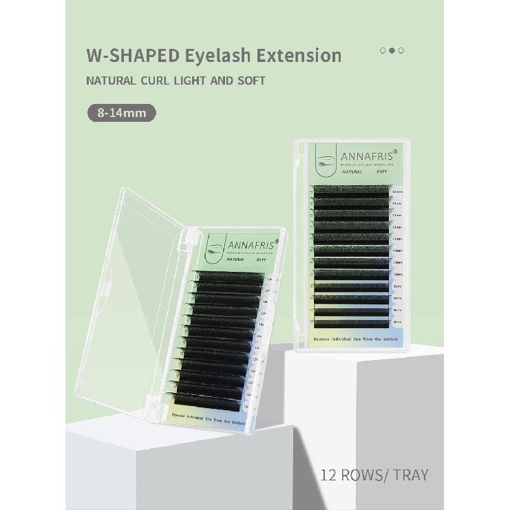 ANNAFRIS W Shape Eyelash Extensions 3D Premade Volume Fan W Style YY High Quality Natural Faux Mink Individual Lashes Supplies