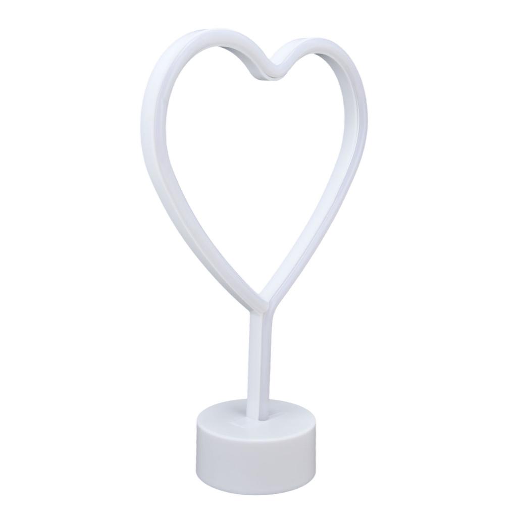 Neon Light LED Battery Powered Heart Shaped Light Sign with Base for Home Bedroom Wedding Birthday Party Decoration