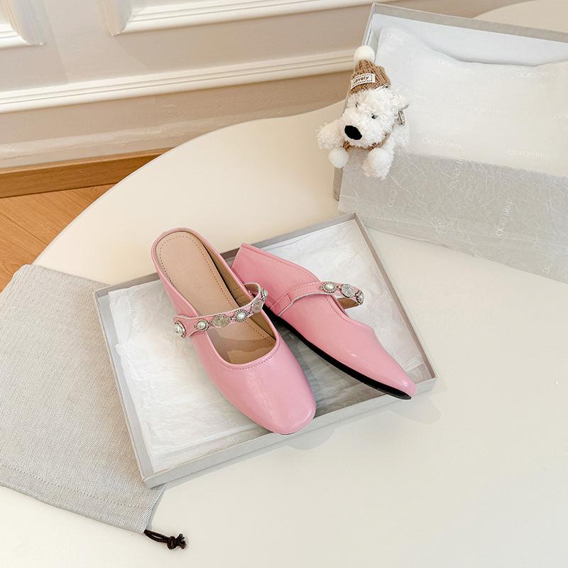

Processing customization~ 5cm inner height-increasing bag head half slippers women s summer outer wear high-end silver inner height-increasing Muller 34