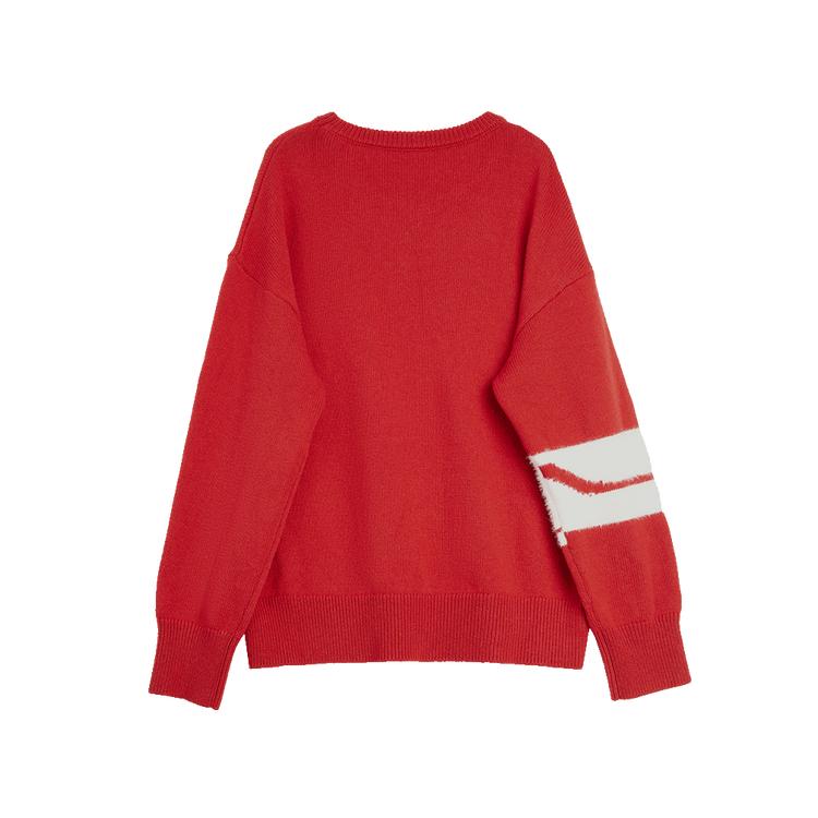 ELLE French Color Block Fashion Design Pony Embroidery Pullover Casual Versatile Long Sleeve Sweater Women Sweater EM63634