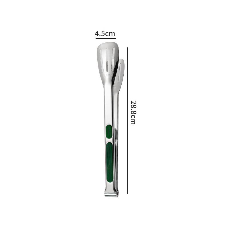 304 Stainless Steel Green Handle with Plastic Handle, Non-slip, Three Wire Clip, Healthy Cookware, Dessert and Bread