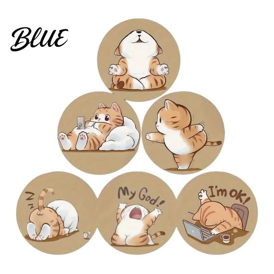 Non Slip Cup Coasters Wooden Cat Coasters, Decorative Heat Resistant Table Mats, Non-slip Reusable Insulation for Hot Drinks And Desk Protection