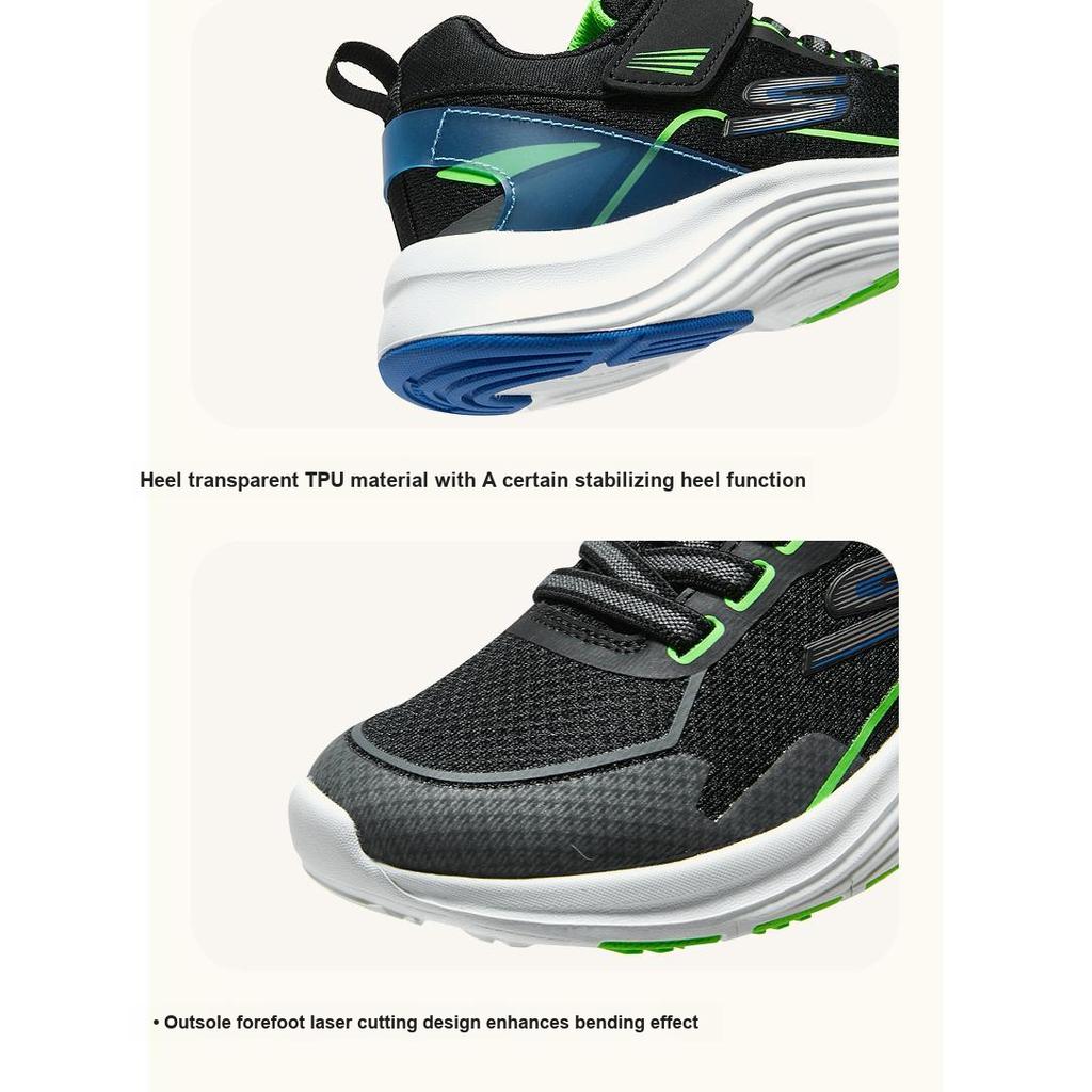 Skechers Non-Slip Low-Top Kids Running Shoes Kids sneakers Black Green 405274L-BBLM