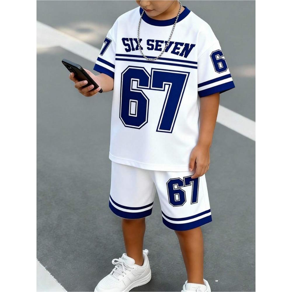 2 Stück Kinderkleidung Jungen Fußball-Outfit Schwarz Gelb Fußballtrikot Shorts Set, Leichte Sportkleidung für das Training