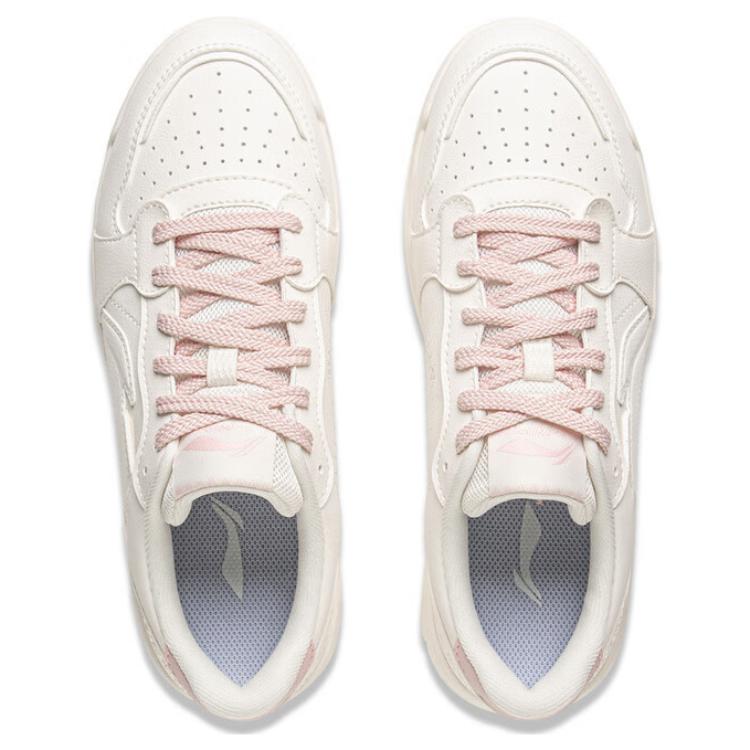 Li-Ning Youthful Classic Fashion Versatile Sneakers Women Sneakers White Pink AGCV180-4
