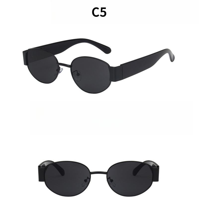 Women's Sunglasses, Oval Metal Sunglasses, Men's and Women's Fashion Sunglasses