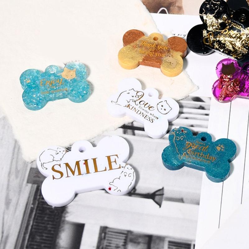 9 Cavity Flexible Pendant Mold Craft Molds Bone Shape Keychain Mould Crafting Accessories Present for Crafting Lover